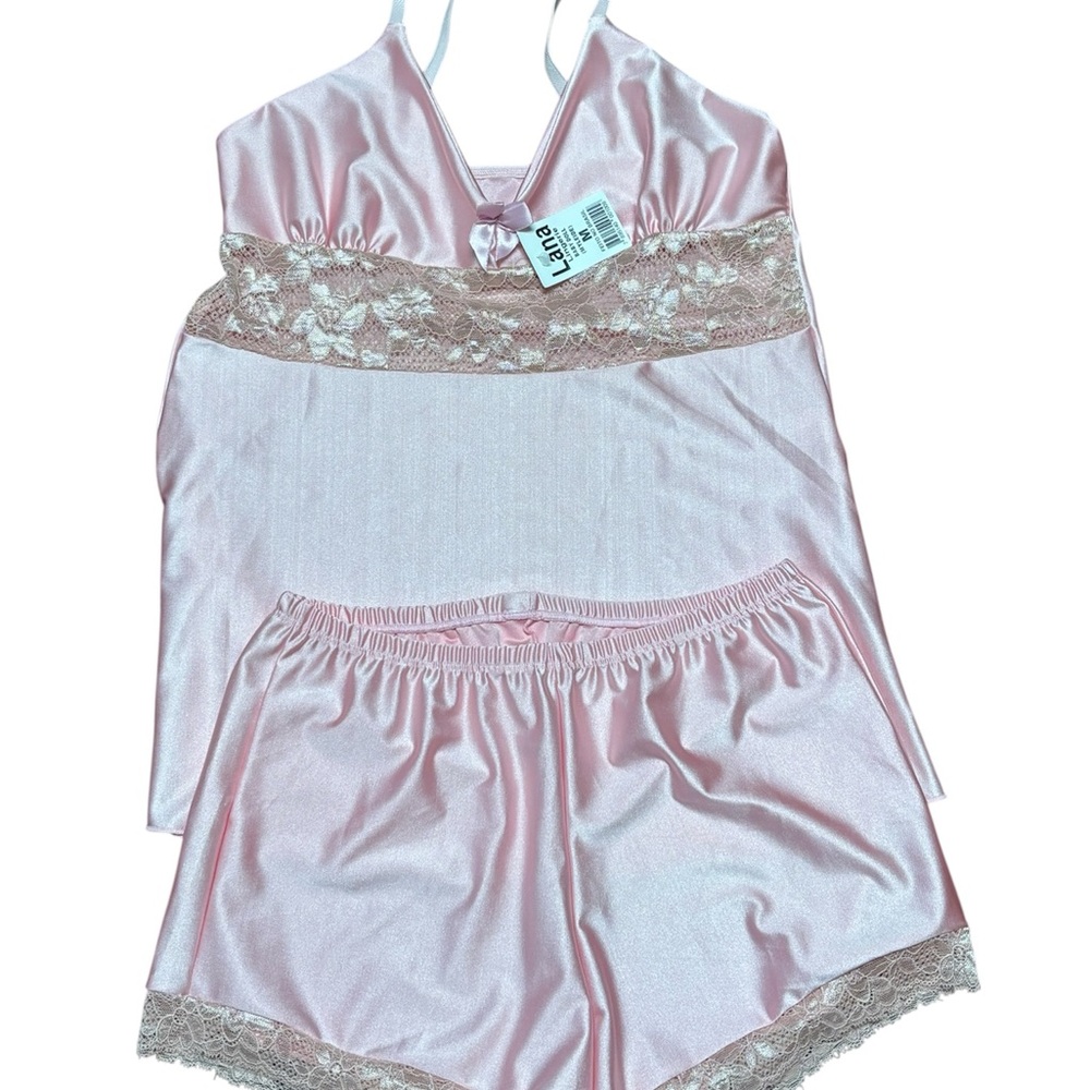 New Lana Womwn Pink Lace Sleepwear Set size M